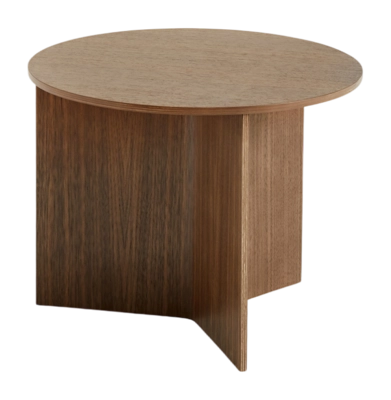 HAY Slit Table Wood Round Bijzettafel -  Ø 45 cm - Walnut