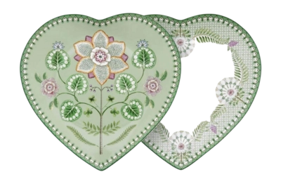 Pip Studio Lily & Lotus Bord Light Green Home Heart Shape Plates 21,5 cm Set van 2