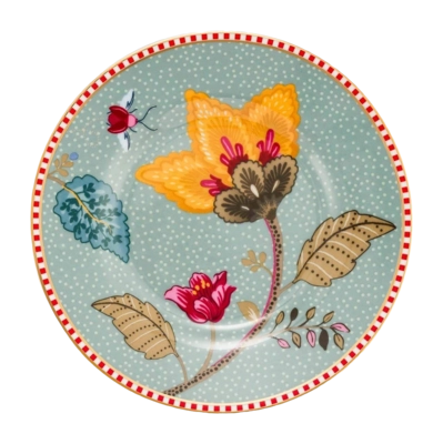 Pip Studio Blooming Tales Bord Fantasy Blue Home Petit Four 12 cm Set van 6