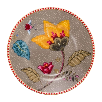 Pip Studio Blooming Tales Bord Khaki Home Petit Four Fantasy 12 cm (Set van 6)