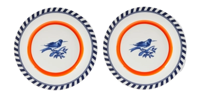 POLSPOTTEN Polspotten x Rijksmuseum Bord Orange Bird Patterned 27 cm (Set van 2)