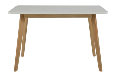 by fonQ basic Crow Eettafel - 120 x 80 cm - Wit / Eiken