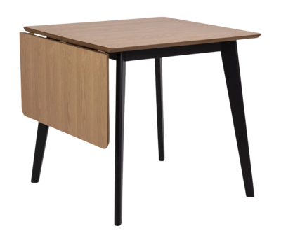 by fonQ basic Crow Eettafel Inklapbaar - 120 x 80 cm - Eiken / Zwart