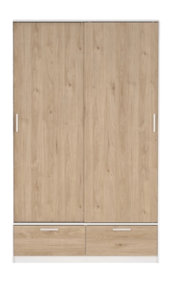 by fonQ basic Slim Kledingkast - B 121,2 cm - Eiken met witte rand