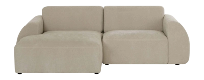 by fonQ Bink 2,5-zits Hoekbank met Chaise Longue Links - Bouclé - Beige