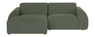 by fonQ Bink 2,5-zits Hoekbank met Chaise Longue Links - Bouclé - Mosgroen