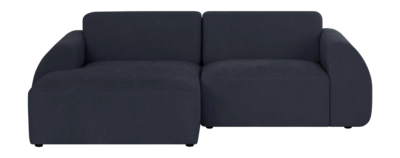 by fonQ Bink 2,5-zits Hoekbank met Chaise Longue Links - Bouclé - Zwart