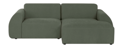 by fonQ Bink 2,5-zits Hoekbank met Chaise Longue Rechts - Bouclé - Mosgroen