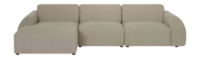 by fonQ Bink 3-zits Hoekbank met Chaise Longue Links - Bouclé - Beige