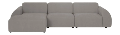by fonQ Bink 3-zits Hoekbank met Chaise Longue Links - Bouclé - Grijs