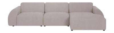 by fonQ Bink 3-zits Hoekbank met Chaise Longue Rechts - Bouclé - Ecru