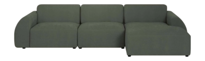 by fonQ Bink 3-zits Hoekbank met Chaise Longue Rechts - Bouclé - Mosgroen