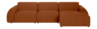by fonQ Bink 3-zits Hoekbank met Chaise Longue Rechts - Bouclé - Terra
