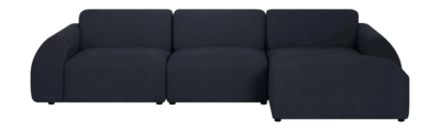 by fonQ Bink 3-zits Hoekbank met Chaise Longue Rechts - Bouclé - Zwart