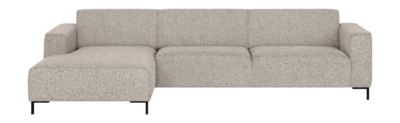 by fonQ Loft Hoekbank met Chaise Longue Links - Chenille Melange - Grijs