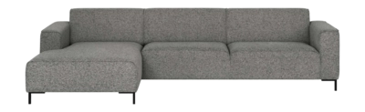 by fonQ Loft Hoekbank met Chaise Longue Links - Chenille Melange - Steengrijs
