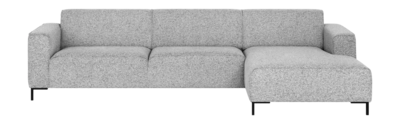 by fonQ Loft Hoekbank met Chaise Longue Rechts - Chenille Melange - Grijs