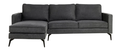 by fonQ  Milan Hoekbank met Chaise Longue 3-zitsbank - Links / Rechts - Linnen - Antraciet