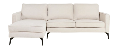 by fonQ  Milan Hoekbank met Chaise Longue 3-zitsbank - Links / Rechts - Linnen - Beige
