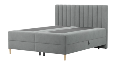 by fonQ Novae Boxspring  met Opbergruimte - 160 x 200 cm - Grijs / Naturel