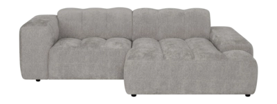by fonQ Plume 2,5-zits Hoekbank met Chaise Longue Rechts - Chenille - Grijs
