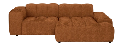 by fonQ Plume 2,5-zits Hoekbank met Chaise Longue Rechts - Chenille - Terra