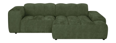 by fonQ Plume 2,5-zits Hoekbank met Chaise Longue XL Rechts - Chenille - Groen