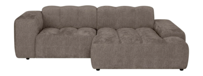 by fonQ Plume 2,5-zits Hoekbank met Chaise Longue XL Rechts - Chenille - Mocca