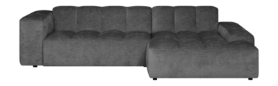 by fonQ Plume 3-zits Hoekbank met Chaise Longue Rechts - Chenille - Antraciet