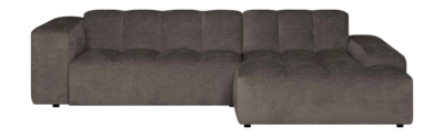 by fonQ Plume 3-zits Hoekbank met Chaise Longue Rechts - Chenille - Taupe