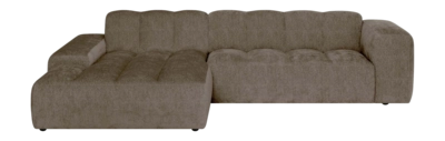 by fonQ Plume 3-zits Hoekbank met Chaise Longue XL Links - Chenille - Mocca