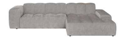 by fonQ Plume 3-zits Hoekbank met Chaise Longue XL Rechts - Chenille - Grijs