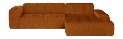 by fonQ Plume 3-zits Hoekbank met Chaise Longue XL Rechts - Chenille - Terra