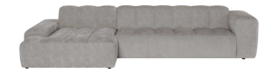 by fonQ Plume 4-zits Hoekbank met Chaise Longue Links - Chenille - Grijs