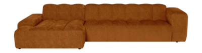 by fonQ Plume 4-zits Hoekbank met Chaise Longue Links - Chenille - Terra