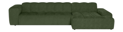 by fonQ Plume 4-zits Hoekbank met Chaise Longue Rechts - Chenille - Groen