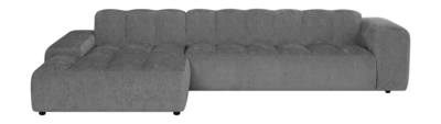by fonQ Plume 4-zits Hoekbank met Chaise Longue XL Links - Chenille - Antraciet