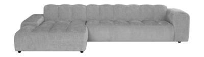 by fonQ Plume 4-zits Hoekbank met Chaise Longue XL Links  - Chenille - Grijs