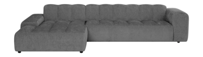 by fonQ Plume 4-zits Hoekbank met Chaise Longue XL Links - Chenille - Mocca