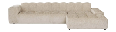 by fonQ Plume 4-zits Hoekbank met Chaise Longue XL Rechts - Chenille - Beige