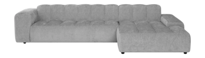 by fonQ Plume 4-zits Hoekbank met Chaise Longue XL Rechts - Chenille - Grijs