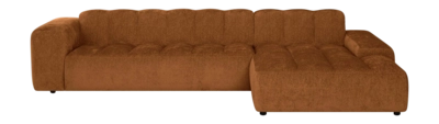 by fonQ Plume 4-zits Hoekbank met Chaise Longue XL Rechts - Chenille - Terra