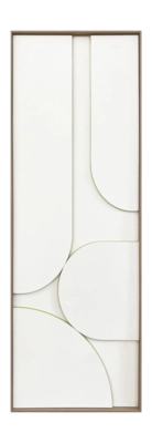 by fonQ Raised Abstraction Schilderij - Balanced - 40 x 118 cm - Lime / Eiken