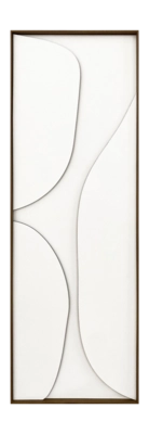 by fonQ Raised Abstraction Schilderij - Connection - 40 x 118 cm - Bordeaux / Walnoot