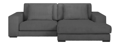 by fonQ Snug 2-zits Hoekbank met Chaise Longue Rechts - Donkergrijs