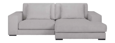 by fonQ Snug 2-zits Hoekbank met Chaise Longue Rechts - Lichtgrijs