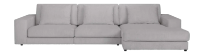 by fonQ Snug 3-zits Hoekbank met Chaise Longue Rechts - Lichtgrijs