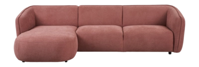 by fonQ Soft Hoekbank met Chaise Longue Links - Micro Chenille - Oud Roze