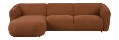 by fonQ Soft Hoekbank met Chaise Longue Links - Micro Chenille - Terra
