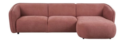 by fonQ Soft Hoekbank met Chaise Longue Rechts - Micro Chenille - Oud Roze